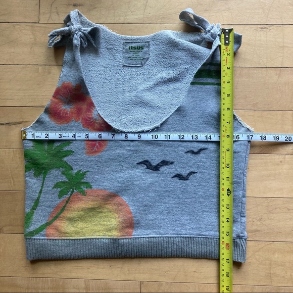 Sweatshirt Material Grey Tank Top Size Small - Picture 4 of 9